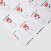 Papier Mousseline Heureuse Sainte-Valentin Carlin mignon & Coeur rou (Détail)