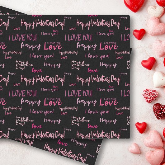 Papier Mousseline Heureuse Sainte-Valentin Love Script Cadeau