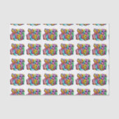 Papier Mousseline heureux anniversaire heureux ballons amusants (Recto)