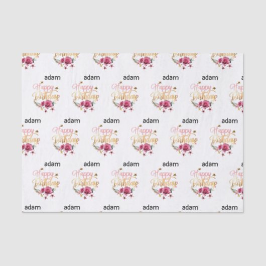 Papier Mousseline heureux anniversaire moderne (Recto)