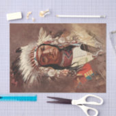 Papier Mousseline Hiawatha Portrait en chef des Indiens d'Amérique (Artisanat)