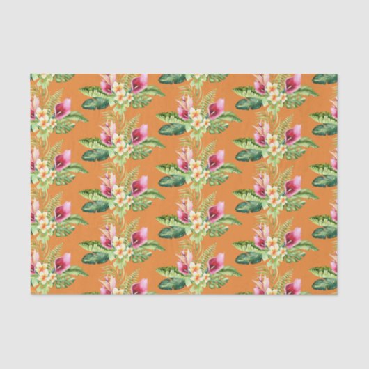Papier Mousseline Hibiscus Botanique Tropical Feuilles N'importe que (Recto)