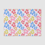 Papier Mousseline Hibiscus Coloré, Motif Des Fleurs (Recto)