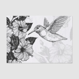Papier Mousseline Hibiscus et colibri