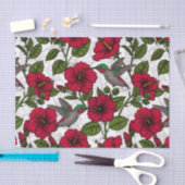 Papier Mousseline Hibiscus et colibris (Artisanat)