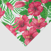 Papier Mousseline Hibiscus et palmiers feuilles (Détail)