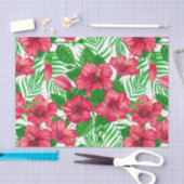 Papier Mousseline Hibiscus et palmiers feuilles (Artisanat)