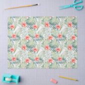 Papier Mousseline Hibiscus Feuille tropical Aquarelle florale (Artisanat)