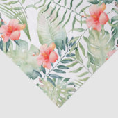 Papier Mousseline Hibiscus Feuille tropical Aquarelle florale (Détail)