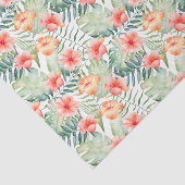 Papier Mousseline Hibiscus floral de Peach rose tropical (Détail)