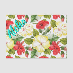 Papier Mousseline Hibiscus Hawaiian Tropical Floral