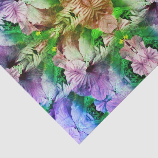 Papier Mousseline Hibiscus rose Fleur Abstraite déprimée (Détail)