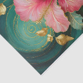 Papier Mousseline Hibiscus rose simple doré, fleurs officielles (Détail)