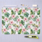 Papier Mousseline Hibiscus rose tropical (Artisanat)