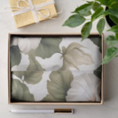 Papier Mousseline Hibiscus tropical blanc crémeux (Cadeau)