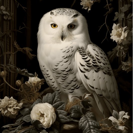 Papier Mousseline Hibou blanc
