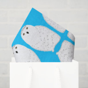 Papier Mousseline Hibou des neiges glamour moderne