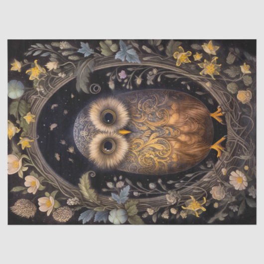 Papier Mousseline Hibou Pâques (Recto)