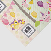 Papier Mousseline Hiboux de joyeux anniversaire (Détail)