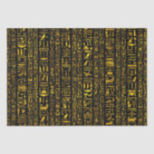 Papier Mousseline Hiéroglyphes égyptiens anciens or noir découpage n (Recto)
