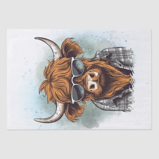 Papier Mousseline Highland Cow Bro Funny Highland Bull (Recto)
