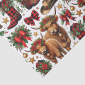 Papier Mousseline Highland Cow Christmas Wrapping Paper (Détail)