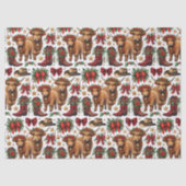 Papier Mousseline Highland Cow Christmas Wrapping Paper (Recto)