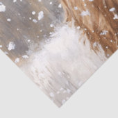 Papier Mousseline Highland Cow in Snow with Santa Hat (Détail)