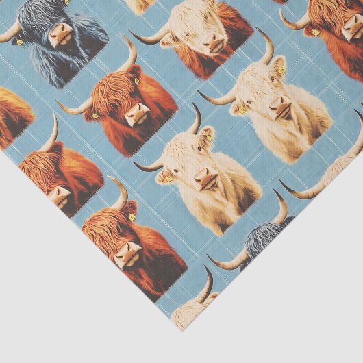 Papier Mousseline Highland Cow Ouest (Détail)