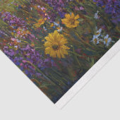 Papier Mousseline Highland Cow Purple Yellow Fleurs sauvages découpa (Détail)