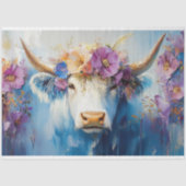Papier Mousseline Highland Cow Rustic Boho Farmhouse Decoupage (Recto)