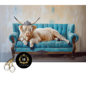 Papier Mousseline Highland Cow Rustic Boho Sofa Spa Découpage