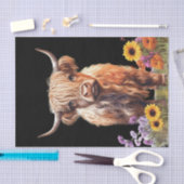 Papier Mousseline Highland Cow Rustic Floral Garden Découpage (Artisanat)