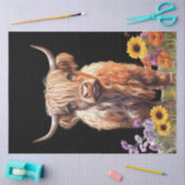 Papier Mousseline Highland Cow Rustic Floral Garden Découpage (Artisanat)
