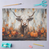 Papier Mousseline Highland Cow Rustic Painting Automne Découpage (Artisanat)
