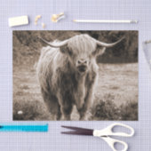 Papier Mousseline Highland Cow Scotland Russe Monotone Brown (Artisanat)