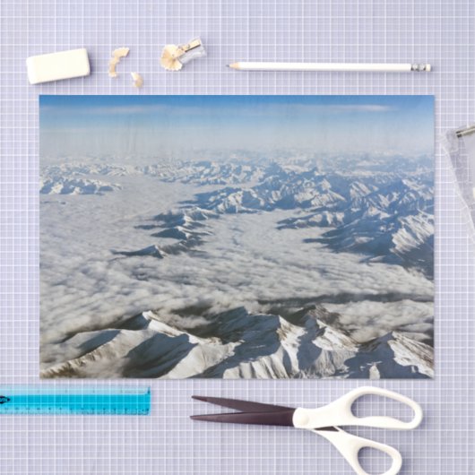 Papier Mousseline Himalaya mountains under clouds - Tibet (Artisanat)