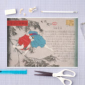 Papier Mousseline Hino Kumawaka Leaping from Bamboo par Yoshitoshi (Artisanat)