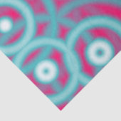 Papier Mousseline Hip rétro milieu siècle fuschia bleu mod cercles (Détail)