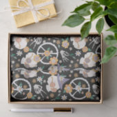 Papier Mousseline Hippie Halloween Skulls et Fleurs Motif (Cadeau)