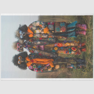 Papier Mousseline Hippie Hipster Standard Pooders Soeurs Découpage