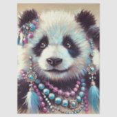 Papier Mousseline Hippie Panda Bear Chalk-Pastel Decoupage (Recto)