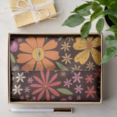 Papier Mousseline Hippie Psychédélique les années 70 Fleurs Super Mo (Cadeau)