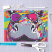 Papier Mousseline Hippo Avec Lunettes De Soleil Pop Art (Artisanat)