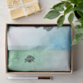 Papier Mousseline Hippocampe dans le vert (Cadeau)