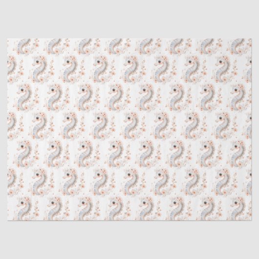 Papier Mousseline Hippocampe mignon (Recto)