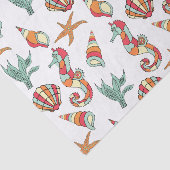 Papier Mousseline Hippocampe multicolore et Shell (Détail)