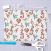 Papier Mousseline Hippocampe multicolore et Shell (Artisanat)