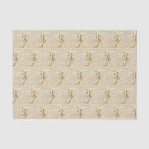 Papier Mousseline Hippocampe nautique vintage