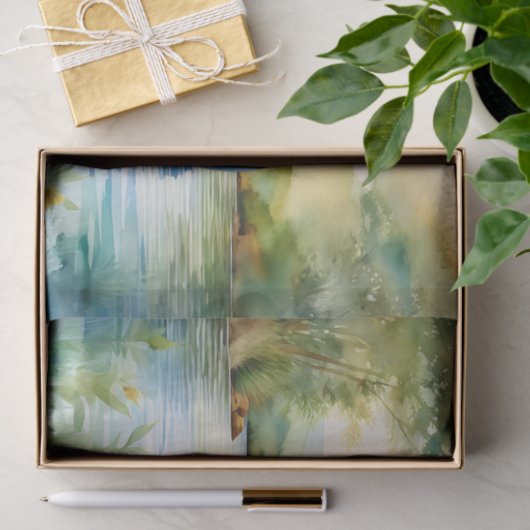 Papier Mousseline Hippopotame d'aquarelle animale (Cadeau)